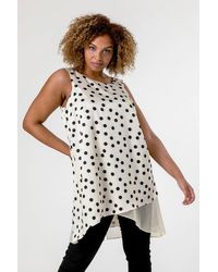 Roman Curve - Polka Dot Tunic Vest Top - Lyst