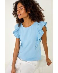 D.u.s.k - Short Sleeve Ruffle Stretch Tee - Lyst