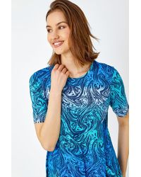 Roman - Swirl Print Stretch Pocket Tunic Top - Lyst
