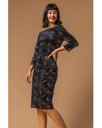 Roman - Glitter 3/4 Sleeve Velvet Dress - Lyst