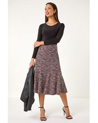 Roman - Textured Boucle Panel Stretch Skirt - Lyst