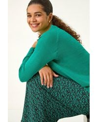 Roman - Plisse Spot Print Stretch Maxi Skirt - Lyst