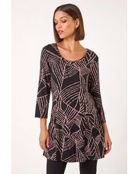 Roman - Abstract Print Pocket Detail Tunic - Lyst