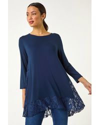 Roman - Lace Floral Print Hem Tunic Top - Lyst