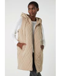 Roman - Diamond Quilted Hooded Gilet - Lyst