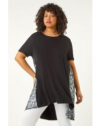 Roman Curve - Print Mesh Trim T-Shirt - Lyst