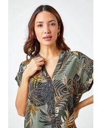 Roman - Leaf Print Relaxed Shirt - Lyst