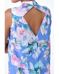 Roman - Floral Print High Neck Sleeveless Top - Lyst