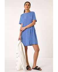 Roman - Stripe Stretch T-Shirt Dress - Lyst