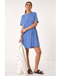 Roman - Stripe Stretch T-Shirt Dress - Lyst