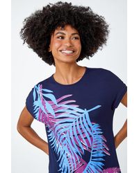 Roman - Foil Leaf Print T-Shirt - Lyst