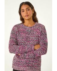 Roman - Crew Neck Tape Yarn Knit Jumper - Lyst