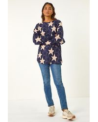 Roman - Star Print Long Sleeve Knit Jumper - Lyst