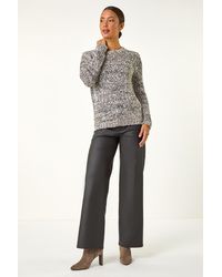 Roman - Crew Neck Tape Yarn Knit Jumper - Lyst