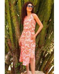 Roman - Aztec Print Tie Back Maxi Dress - Lyst
