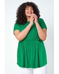 Roman Curve - Shirred Waist Tunic Top - Lyst