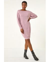 Roman - Shimmer Slash Neck Jumper Dress - Lyst