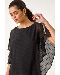 Roman - Asymmetric Dobby Overlay Top - Lyst