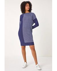 Roman - Colour Block Stretch Jumper Dress - Lyst