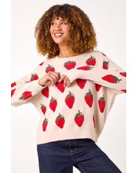 Roman - Fruit Pattern Knit Jumper - Lyst
