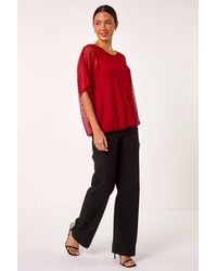 Roman - Spot Burnout Detail Mesh Top - Lyst