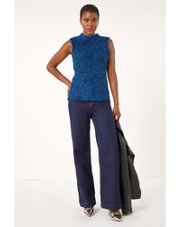 Roman - High Neck Fluffy Tinsel Top - Lyst