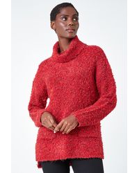 Roman - Longline Textured Roll Neck Pocket Jumper - Lyst