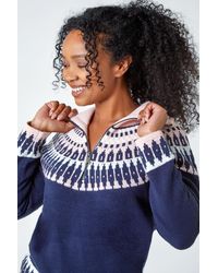 Roman Petite - Fairisle Zip Detail Jumper - Lyst
