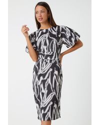 Roman - Abstract Print Ruched Stretch Dress - Lyst