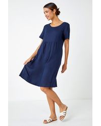 Roman - Relaxed Cotton Blend Pocket Dress - Lyst