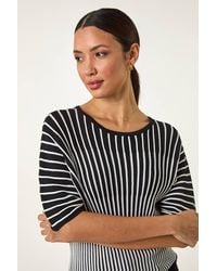Roman - Contrast Stripe Ribbed Knit Jumper - Lyst