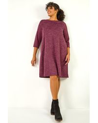Roman Curve - Check Print Swing Pocket Dress - Lyst