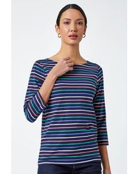 Roman - Cotton Stripe Print Top - Lyst