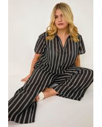 Roman Curve - Stripe Knit Wide Leg Trouser - Lyst