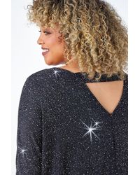Roman Curve - Back Bar Glitter Stretch Top - Lyst