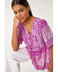 Roman - Abstract Print Tassel Top - Lyst
