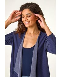 Roman - Stretch Waterfall Knit Cardigan - Lyst