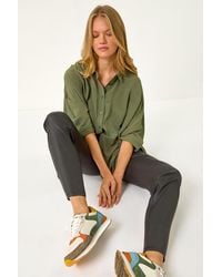 Roman - Coated Finish Mom Style Trousers - Lyst