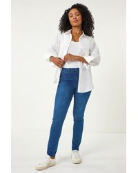 Roman Petite - Stretch Denim Elastic Waist Jegging - Lyst