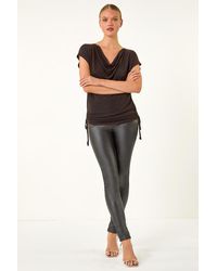 Roman - Glitter Cowl Neck Stretch Top - Lyst