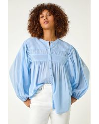 Roman - Pleat Detail Button Through Blouse - Lyst