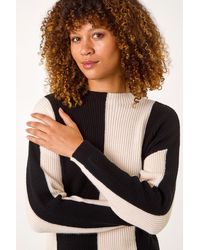 Roman - Colour Block Soft Knit Jumper - Lyst