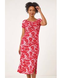 Roman Petite - Ditsy Floral Midi Dress - Lyst