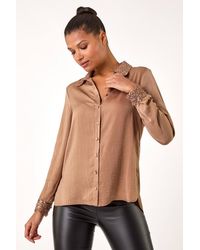 Roman - Sequin Collar And Cuff Shirt - Lyst