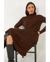 Roman - Pocket Detail High Neck Knit Dress - Lyst