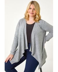 Roman Curve - Waterfall Front Jersey Cardigan - Lyst