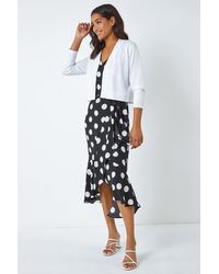 Roman - Knitted Bow Detail Shrug - Lyst