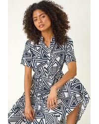D.u.s.k - Abstract Print Midi Shirt Dress - Lyst