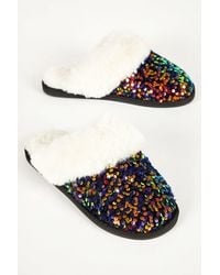Roman - Sequin Hard Sole Mule Slipper - Lyst