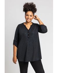 Roman Curve - Glitter Button Tunic Top - Lyst